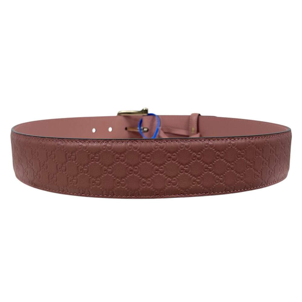 Gucci Microguccissima Monogram Wide Leather Belt Pink Size 85/34 - Picture 5 of 11